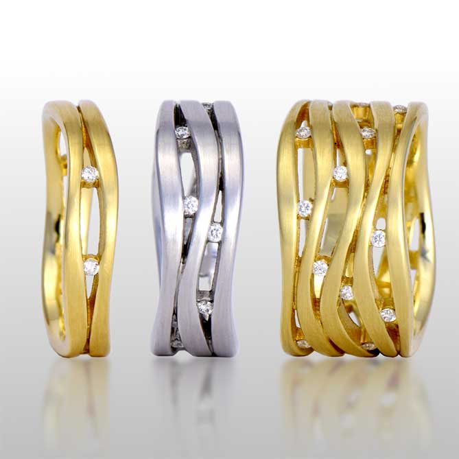 Lamello Wave Rings by Pratima Designs